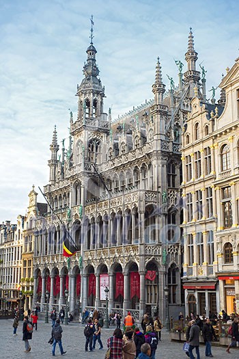 Brussels, Belgium, - Grand Place, February 17, 2014: Photo of Grand Place or Grote Markt - the central square of Brussels and most beautiful town square in Europe Brussels, Belgium, - Grand Place, February 17, 2014: Photo of Grand Place or Grote Markt - the central square of Brussels and most beautiful town square in Europe