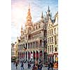 Brussels, Belgium, - Grand Place, February 17, 2014: Photo of Grand Place or Grote Markt - the central square of Brussels and most beautiful town square in Europe