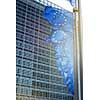 European Union flags in front of the Berlaymont building (European commission) in Brussels, Belgium.