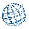 abstract globe from water splashes isolated on white