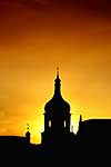 silhouette of church