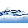 water splash with wave isolated on white