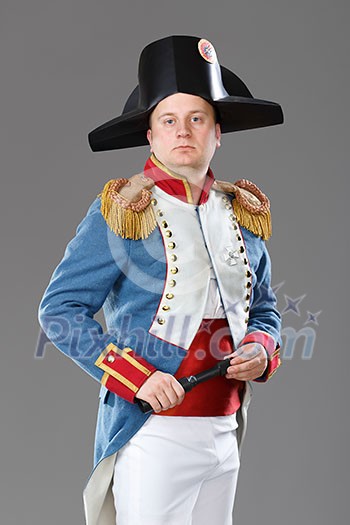Actor dressed as Napoleon. Historical costume. Actor dressed as Napoleon. Historical costume.
