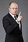 businessman showing sign of attention