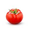 red tomato isolated on white