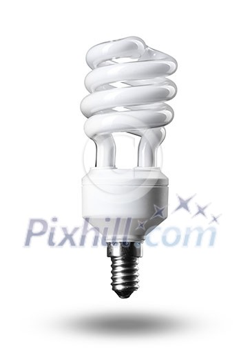 Energy saving fluorescent light bulb isolated on white Energy saving fluorescent light bulb isolated on white
