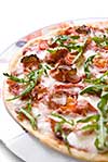 italian pizza with truffels and tomatoes