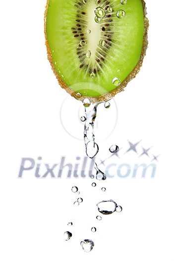 fresh water drops on kiwi isolated on white fresh water drops on kiwi isolated on white