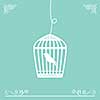 vector cute birdcage vintage design 