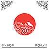 vector bird in sun art vintage design 