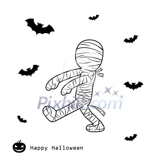 mummy halloween day vector cartoon mummy halloween day vector cartoon