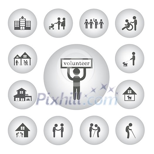 vector basic icon volunteer for non profit social service vector basic icon volunteer for non profit social service
