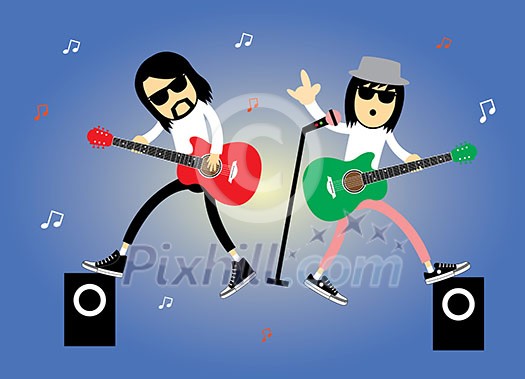 singer rock star vector cartoon singer rock star vector cartoon
