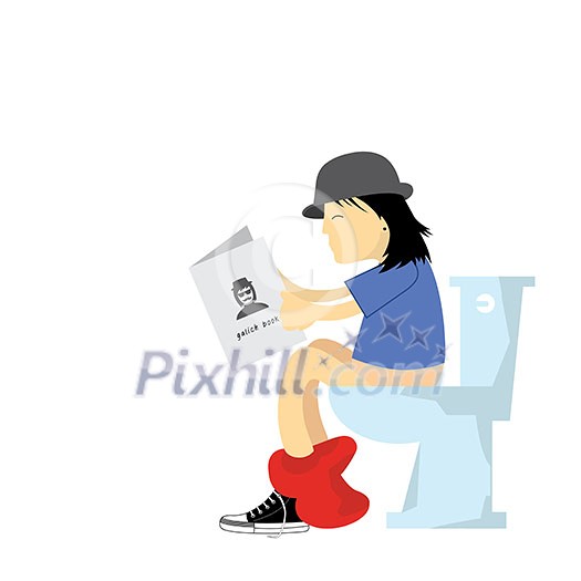 vector cartoon man in the toilet vector cartoon man in the toilet