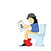 vector cartoon man in the toilet 