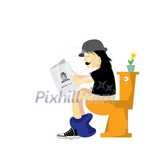 vector cartoon man in the toilet vector cartoon man in the toilet