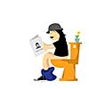 vector cartoon man in the toilet 