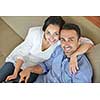 romantic happy young couple relax at home