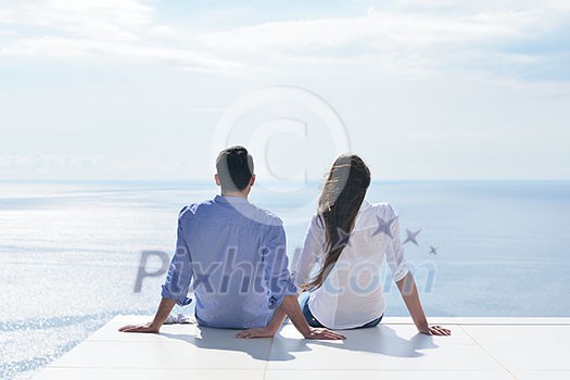 happy young romantic couple have fun relax smile at modern home indoor and outdoor happy young romantic couple have fun relax smile at modern home indoor and outdoor