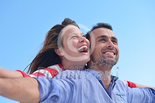 happy young romantic couple have fun relax smile at modern home indoor and outdoor happy young romantic couple have fun relax smile at modern home indoor and outdoor