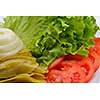 fresh organic eco vegetable salad,close-up isolated on white