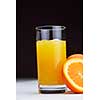 fresh orange juice refreshiong healthy organic drink isolated on white background