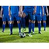 soccer players team group isolated on black background
