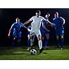 soccer football team  player game duel isolated on black background