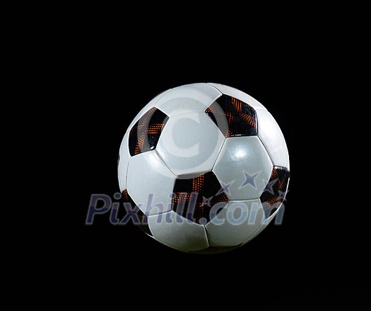 classic soccer football ball isolated on black background classic soccer football ball isolated on black background