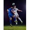 soccer football team  player game duel isolated on black background