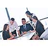 Group of happy young  business people in a meeting at office