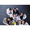 Group of happy young  business people in a meeting at office
