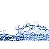 water splash with bubbles isolated on white