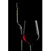 red wine in glass and bottle isolated on black
