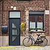 Bicycle on the street in Bruges, Belgium