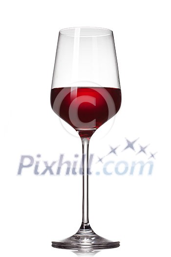 Red wine in glass isolated on white Red wine in glass isolated on white