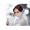 Portrait of beautiful bride. Wedding dress. Wedding decoration