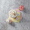 hot chocolate with marshmallows and cream on wooden background