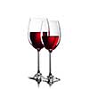 Red wine in glasses isolated on white