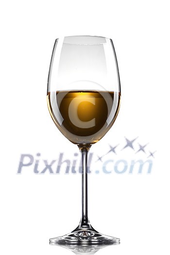 wine in the glass isolated on white wine in the glass isolated on white