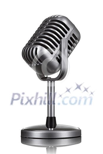 Retro microphone isolated on white
