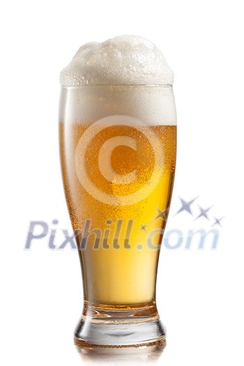 Beer in glass isolated on white background Beer in glass isolated on white background