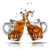 Beer splash in glass isolated on white