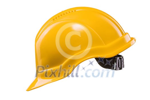Yellow hard hat isolated on white Yellow hard hat isolated on white