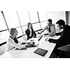 Group of happy young  business people in a meeting at office