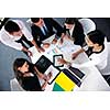 Group of happy young  business people in a meeting at office