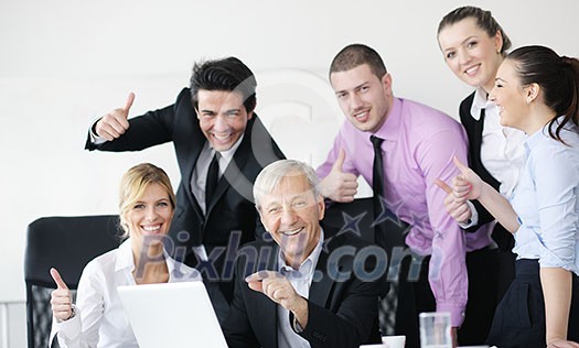 business people team at a meeting in a light and modern office environment. business people team at a meeting in a light and modern office environment.