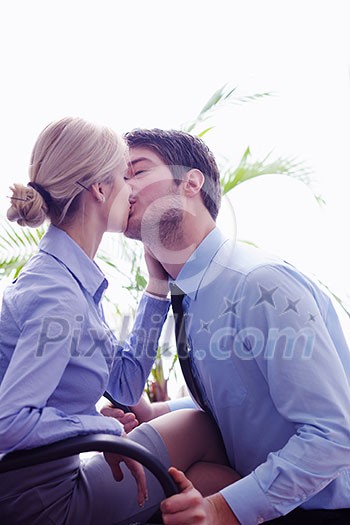business people in love have romantic time at workplace business people in love have romantic time at workplace