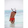 beautifel and happy woman girl on beach have fun and relax on summer vacation  over the sea