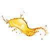 orange water splash isolated on white